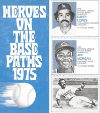 1975 HEROES ON THE BASE PATHS  Joe Morgan  Davey Lopes  PHOTO CARDS