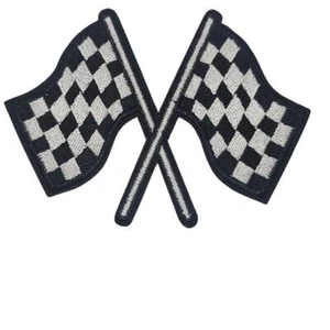 Racing Flags schwarz kariert Bügelbild Patch - Bild 1 von 2