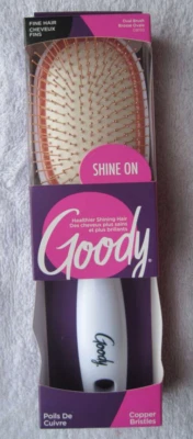Cojín ovalado Goody cobre rígido metal pasador cerdas de alambre brillo en cepillo de pelo fino Foto 1 de 4