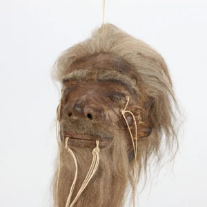¡Réplica! Colgante de espejo cabeza retráctil Shrunken Head Tsantsa Ecuador Jivaro decoración - Imagen 1 de 2