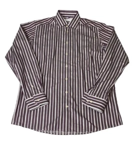 Eton Shirt Men's Size 42-16.5 Neck Contemporary Fit Long Sleeve Purple Stripes - Picture 1 of 21