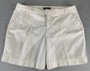Style & Co Womens Shorts Size 12 White Cotton Stretch Flat Front Trouser Pockets - Picture 1 of 7