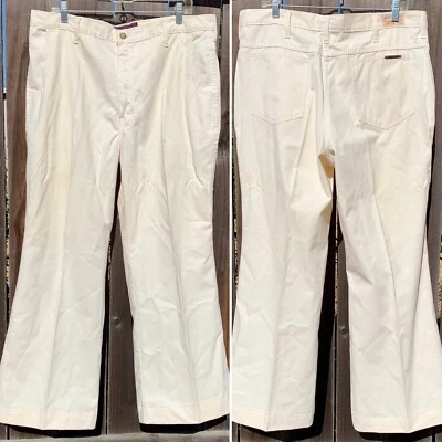 复古 Brittania 男式裤子喇叭腿铃铛腰 38 70 年代嬉皮士 — 第 1/4 张图片