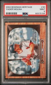 2004 Bowman Heritage #30 Yadier Molina RC PSA 9 Mint