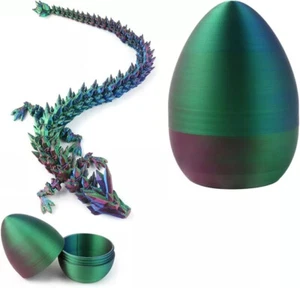 3D Printed Articulated Crystal Dragon Egg Flexible Mystery Dragon Toys Gift - Picture 1 of 6