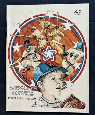 1976 Baseball Program Hank Aaron Last GM/Hit Milwaukee Brewers v Detroit 10/3 ⚾️ - Image 1 of 4