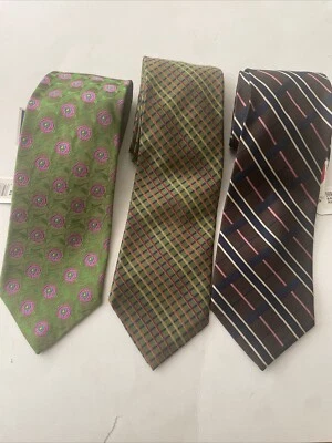 Hickory FREEMAN и сын новый лот из трех зеленый толщиной сплетенный шелк ручной работы США - Изображение 1 из 4