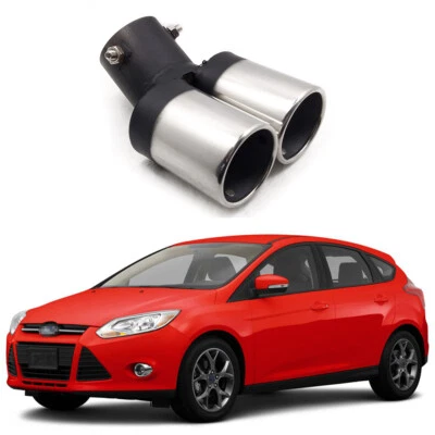 Punta de silenciador de escape de coche tubo trasero moldura plateada para Ford Focus 2011-2016 #4018 Foto 1 de 4