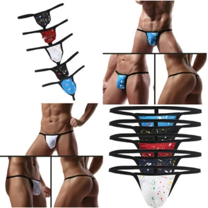 Mens New Sexy Low Rise Pouch Brief Thong G-String Jockstrap Underwear M L XL XXL - Imagen 1 de 51