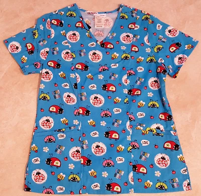 Women's New V-Neck Scrub Top: XS-L-XL-2X-3X - Image 1 of 3