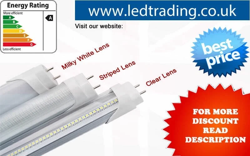 LED Replacement Tube Light G13,T8, 6500K/4500k 3500k,Size,6ft,8ft - Image 1 of 4