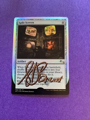 MTG Magic Split Screen FOIL Signed Artist Proof x1 Unstable Simon Dominic - Image 1 of 2