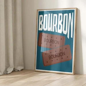 Bourbon Biscuit Print Kitchen Wall Art Home Decor Retro Art Dining 2225 - Picture 1 of 3