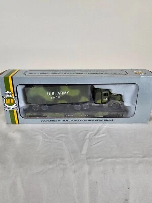AHM  HO Scale US ARMY #56789 Flat car with US ARMY 8900 Semi Truck (2) A18 - Image 1 of 3