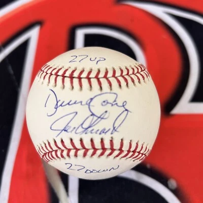 David Cone Joe Girardi Signed Perfect Game OMLB Baseball Autographed JSA Yankees - Image 1 of 4