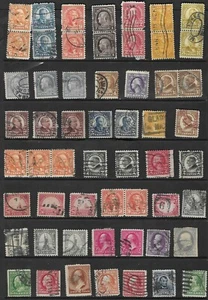 56 US Stamps Pairs Used # 206 -1 # 268 - 3¢ JACKSON, # 304 - 5¢ Lincoln - blue - Picture 1 of 4
