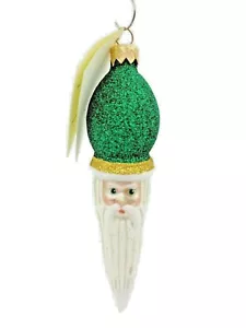 Patricia Breen Ornament Miniature Saint Petersburg Santa Head Green Christmas - Picture 1 of 6