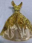 Gold Sparkly Patterned Formal Gown Princess Dress For Barbie 11” Fashion Doll Ne