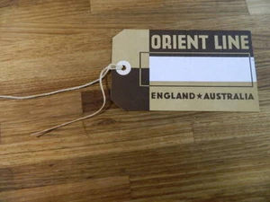 ORIENT LINE CRUISES - ENGLAND & AUSTRALIA - 1950s BAGGAGE CARD w/ String SCARCE - Foto 1 di 3
