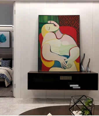 Picasso Dreaming Woman Abstract Canvas Painting Art Wall Pictures Prints  - Image 1 of 4