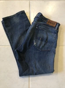 Polo Ralph Lauren Jeans Uomo 36x30 Blu Dritto Denim Jeans Pantaloni - Foto 1 di 9