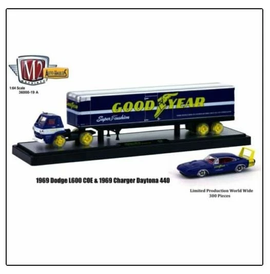 M2 MACHINES Goodyear 1969 Dodge L600 COE Charger Daytona 440 36000-19A Chase Car - Image 1 of 1