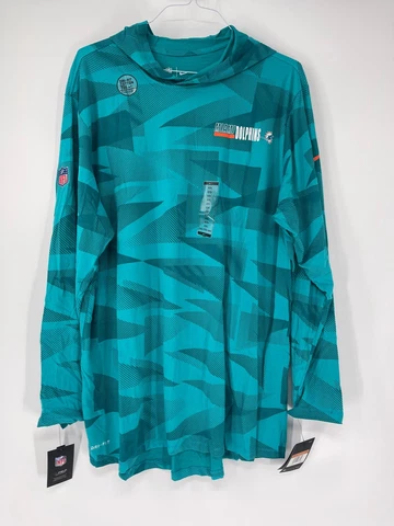 MIAMI DOLPHINS AQUA LONG SLEEVE HOODED NIKE DRI-FIT  *BRAND NEW&MULTIPLE SIZES* Cover