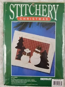 BERNAT STITCHERY CHRISTMAS Let It Snow Snowman Craft Kit Winter Holiday - Picture 1 of 9