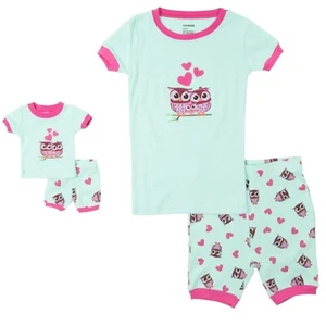 Shorts Kids & Toddler Pajamas Matching Doll, Girls Pajamas Cotton Owl Pjs (6 yrs - Picture 1 of 7