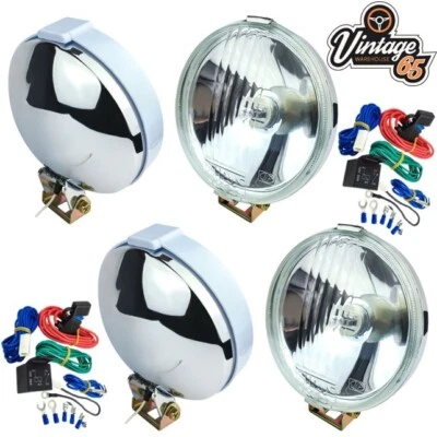 Wipac Chrom Nebel Lichter & Spot Lampe Relais Kabelsatz Für Morris Minor Oxford - Bild 1 von 3