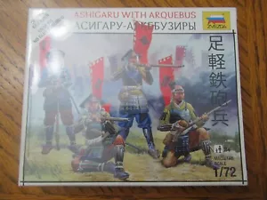 Zvezda Art of Tactic #6402 Ashigaru w Arquebus 5 Figures Gray 1/72 Scale MIB - Picture 1 of 2