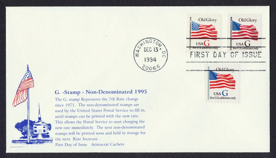 #2883-2885 'G' Old Glory-Combo, Aristocrat FDC **ANY 5=FREE SHIPPING** - Image 1 of 1