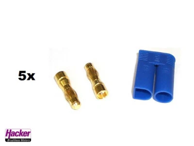 5x HACKER, Goldkontakte, EC5-Goldstecker-Set 5mm (je 5 Stück) - Bild 1 von 3