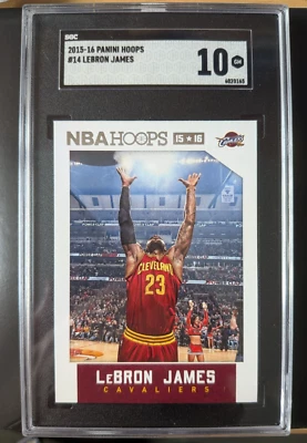 2015-16 Panini Hoops Lebron James #14 SGC 10 - Image 1 of 2