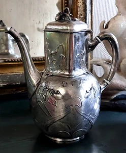 Verseuse Art Nouveau Argent Plaqué Orchidées Silver Silber Jugendstil Liberty - Imagen 1 de 14