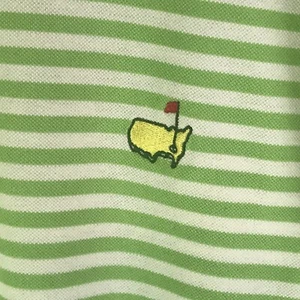 Masters Collection Golf Polo SZ XL 100% Cotton  Green & white Striped - Picture 1 of 7