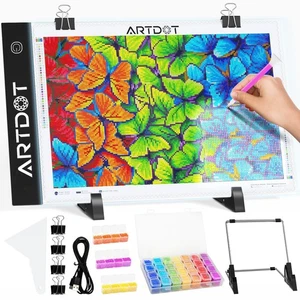 A4 LED Light Pad per Kit Pittura Diamantata per Adulti, Alimentato USB Regolabile... - Foto 1 di 9