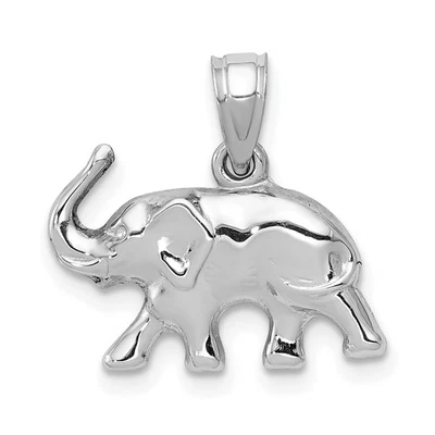 Colgante elefante pulido 3D oro 14k K5337 Foto 1 de 4