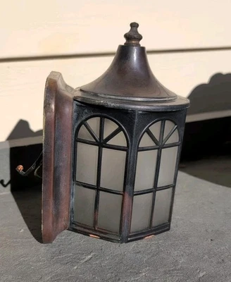 Aplique de pared exterior de cobre Artolier de colección renacimiento colonial estilo federal  Foto 1 de 4