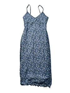 Liz & Sara Dress Womens Small Blue Floral Midi Slip Spaghetti Strap Lined Summer - Picture 1 of 8