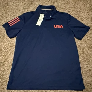 Neu mit Etikett Adidas Golf Polo Team USA Herrenhemd Large rot/weiß/blau - Bild 1 von 8
