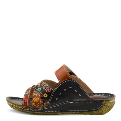 L’Artiste by Spring Step Womens Leigh Leather Slide Sandal - Navy Multi 41M 9.5 - Image 1 of 4