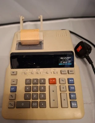 Vintage SHARP Electronic Printing Calculator EL-1607R Desk top - Image 1 of 2