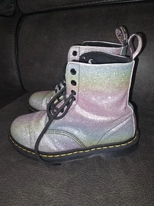 Botas Dr Martens 1460 Pascal Arco Iris Azul Rosa Ombre Brillo Raras Brillantes Us 9 - Imagen 1 de 11