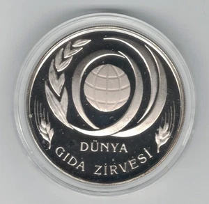 TÜRKEI SILBER PROOF 750000 LIRA MÜNZE 1996 JAHR KM#1048.1 FAO WORLD FOOD SUMMIT - Bild 1 von 2