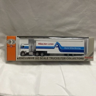 CON-COR #0004-001042 TRACTOR & MOVING VAN TRAILER ATLAS VAN LINES HO SCALE - Image 1 of 4