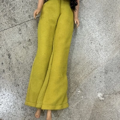 Vintage Barbie Clone 1970s Yellow Denim Flare Pants - Image 1 of 4