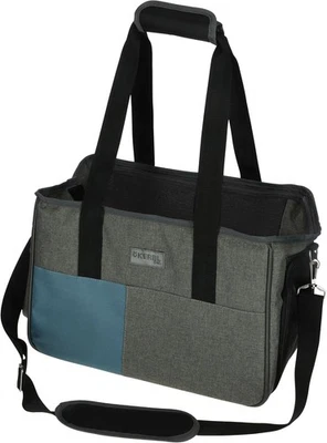 Kerbl Haustier-reise Tasche 40x20x27cm Grau/blau für Hunde Transporttasche - Bild 1 von 4