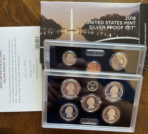 2019-S SILVER PROOF SET W/ BOX & COA  FREE U S SHIPPING Cover
