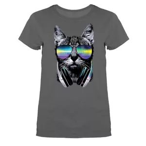 Camiseta para mujer DJ Gato Música Banda Animales Mascota Broma Divertida Humor Humor - Imagen 1 de 19